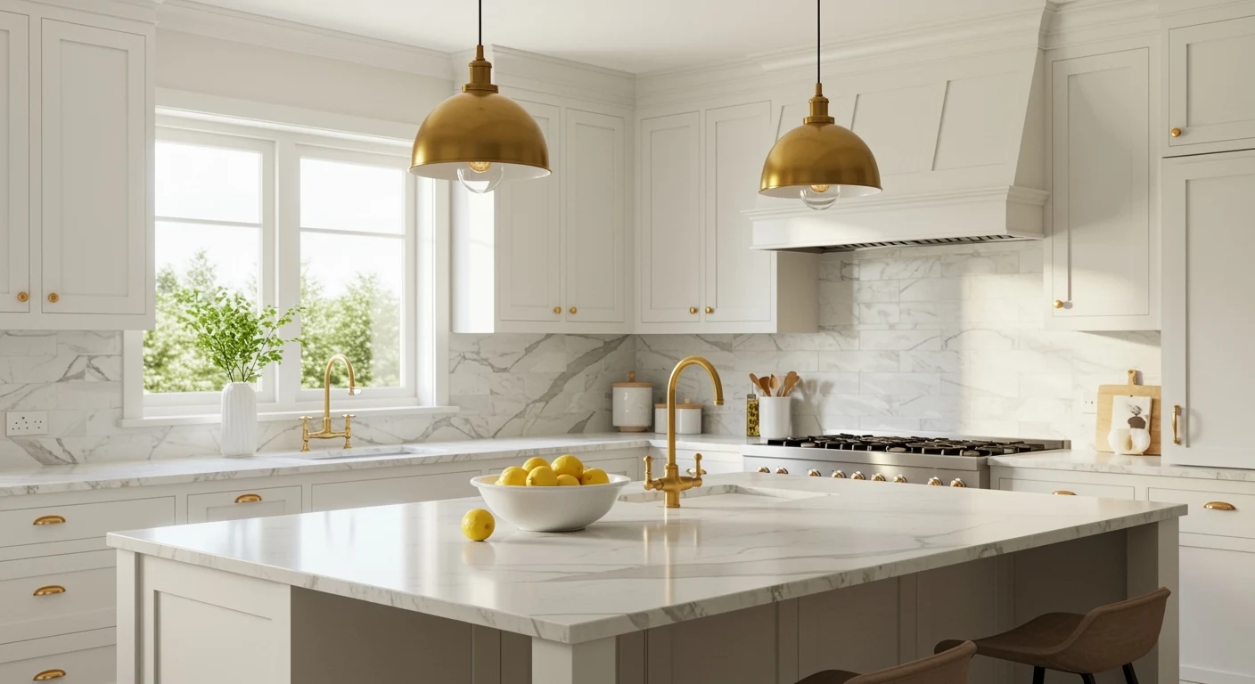 Clean kitchen and living space