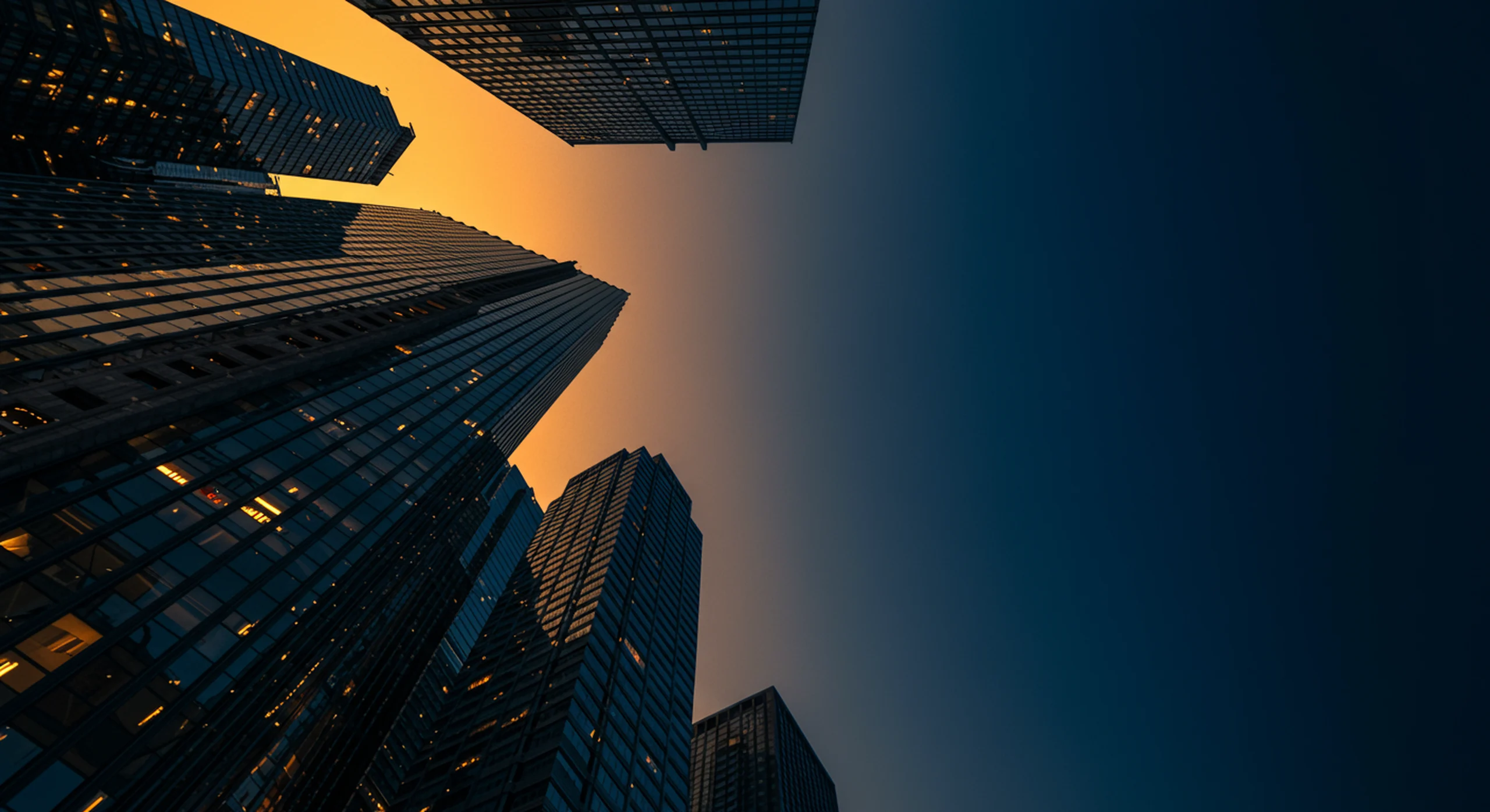 Chicago Loop skyline rising at dusk