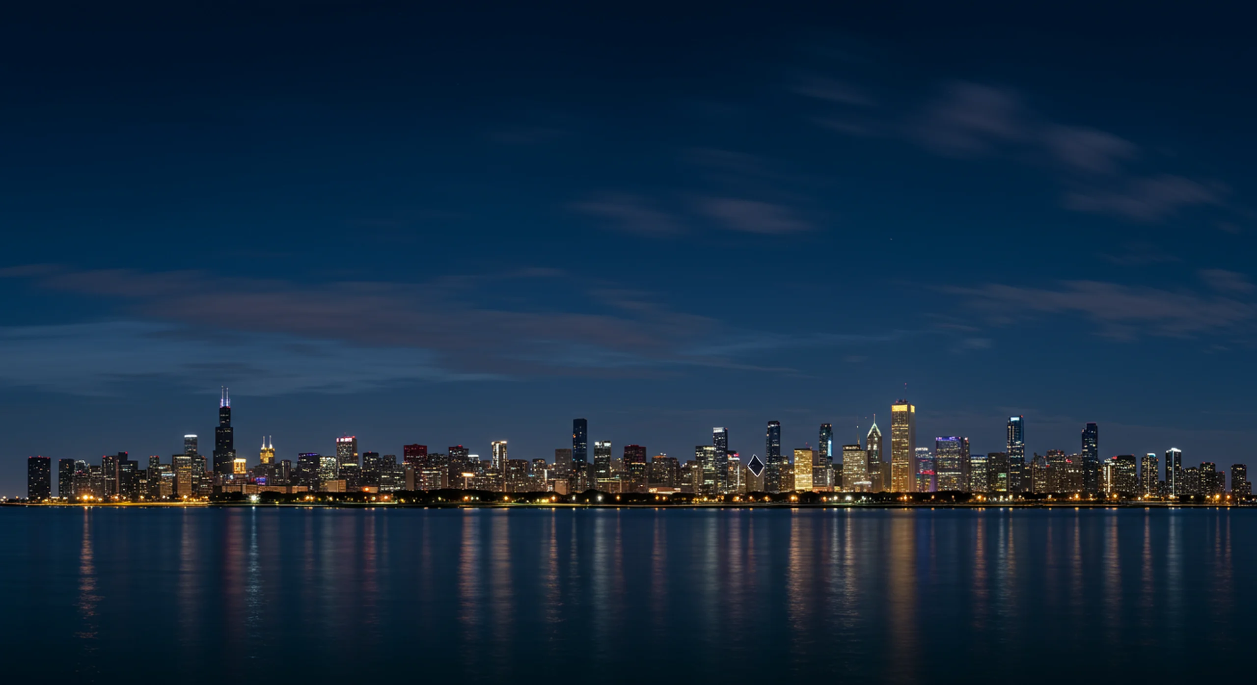 Chicago skyline panorama at twilight